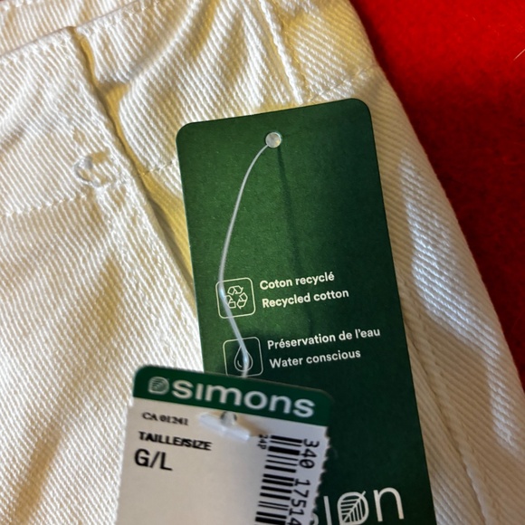 White denim cargo pockets loose short jorts NWT - Picture 6 of 13